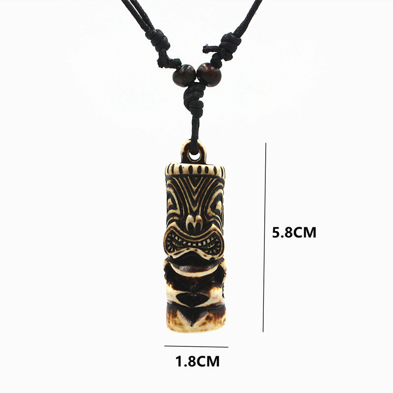 Tiki Statue Pendant Necklace Ornament