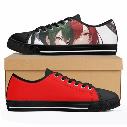 Mens Low Anime Green Warrior Canvas Shoes