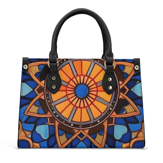 Artistic Elegance: Orange Art Print PU Leather Fashion Handbag