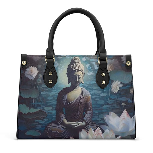 “Buddha-Inspired Elegance: Faux Leather Handbag”