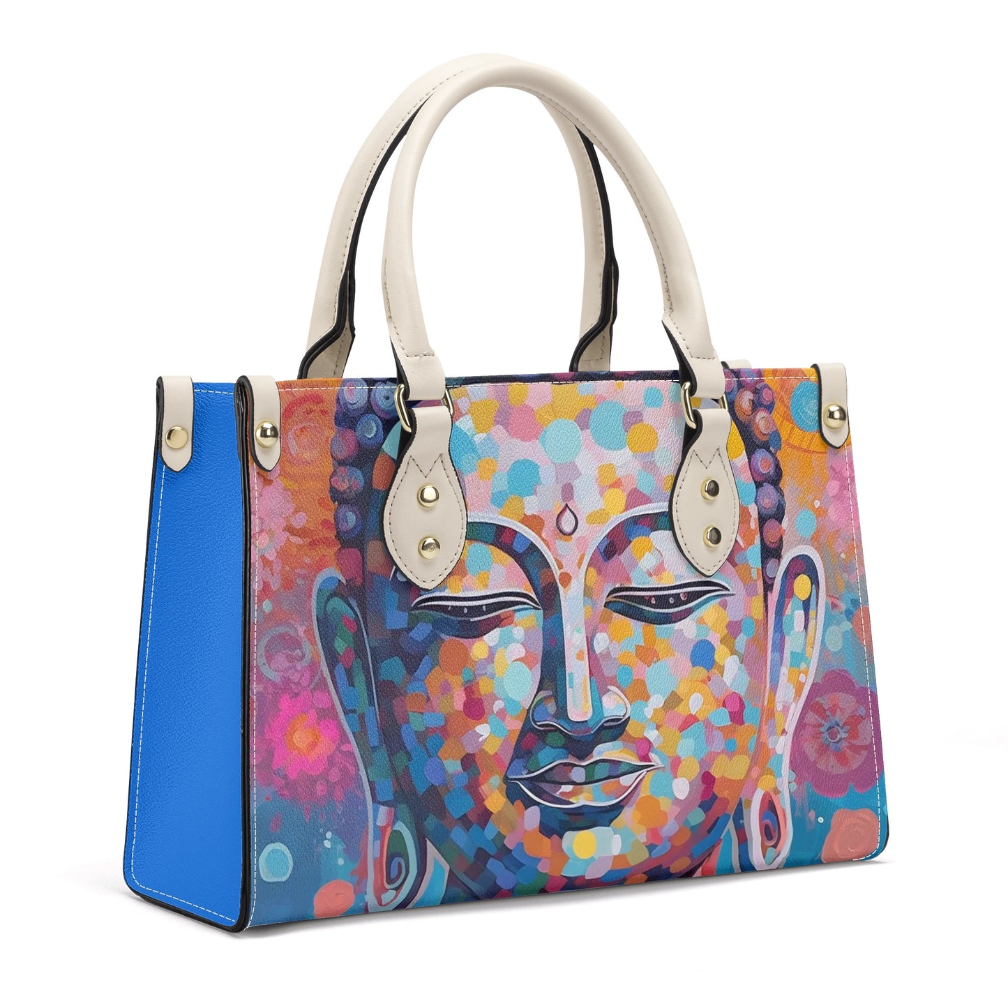 Smooth zipper blue Buda Luxury Women PU Handbag