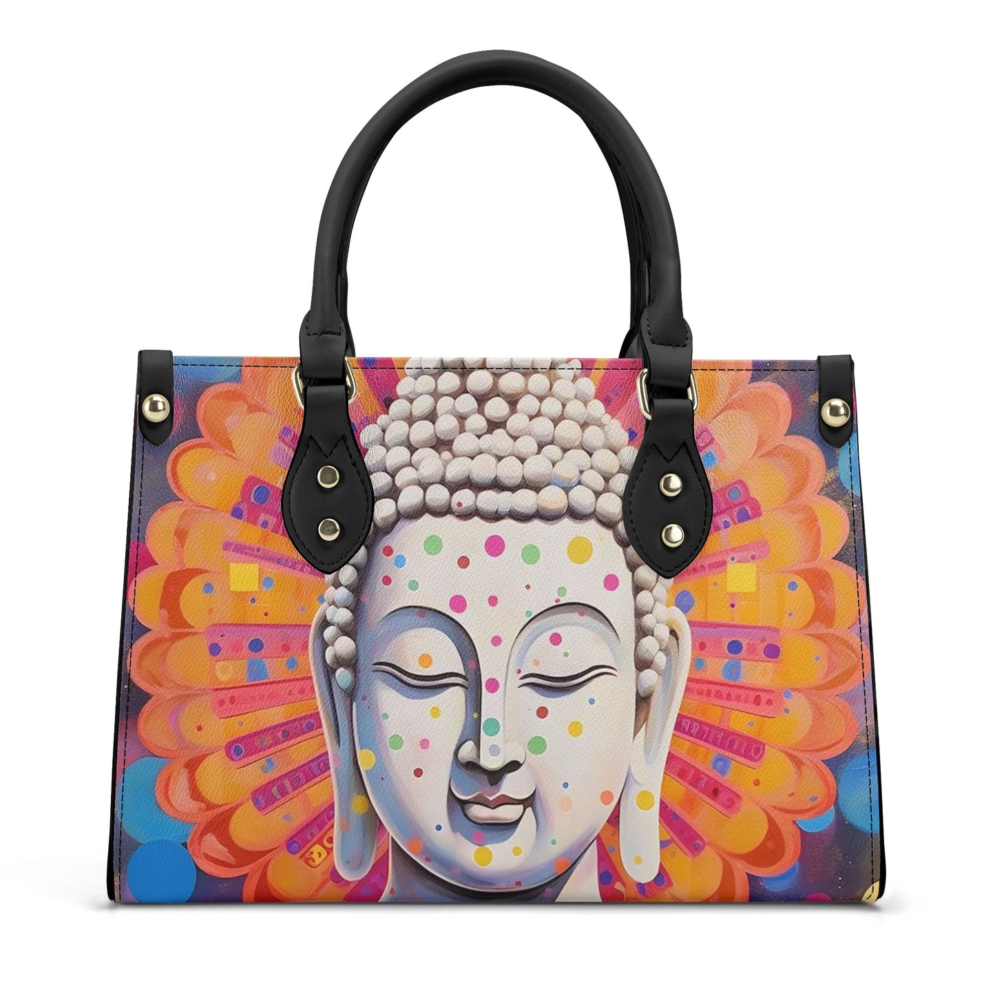 Buddha Blue Smooth zipper Luxury Women PU Handbag