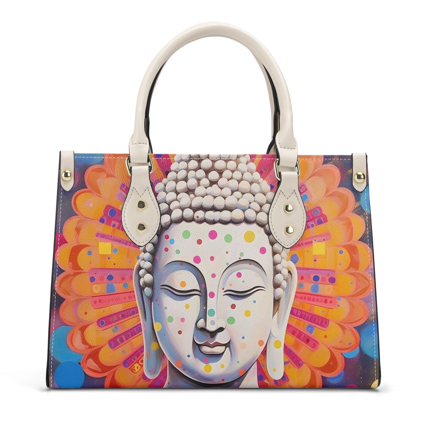 Buddha Blue Smooth zipper Luxury Women PU Handbag