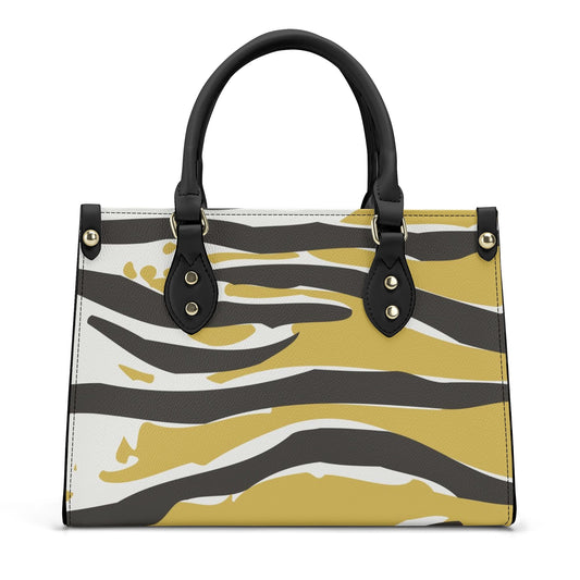 Yellow Print Pattern Luxury Women PU Handbag