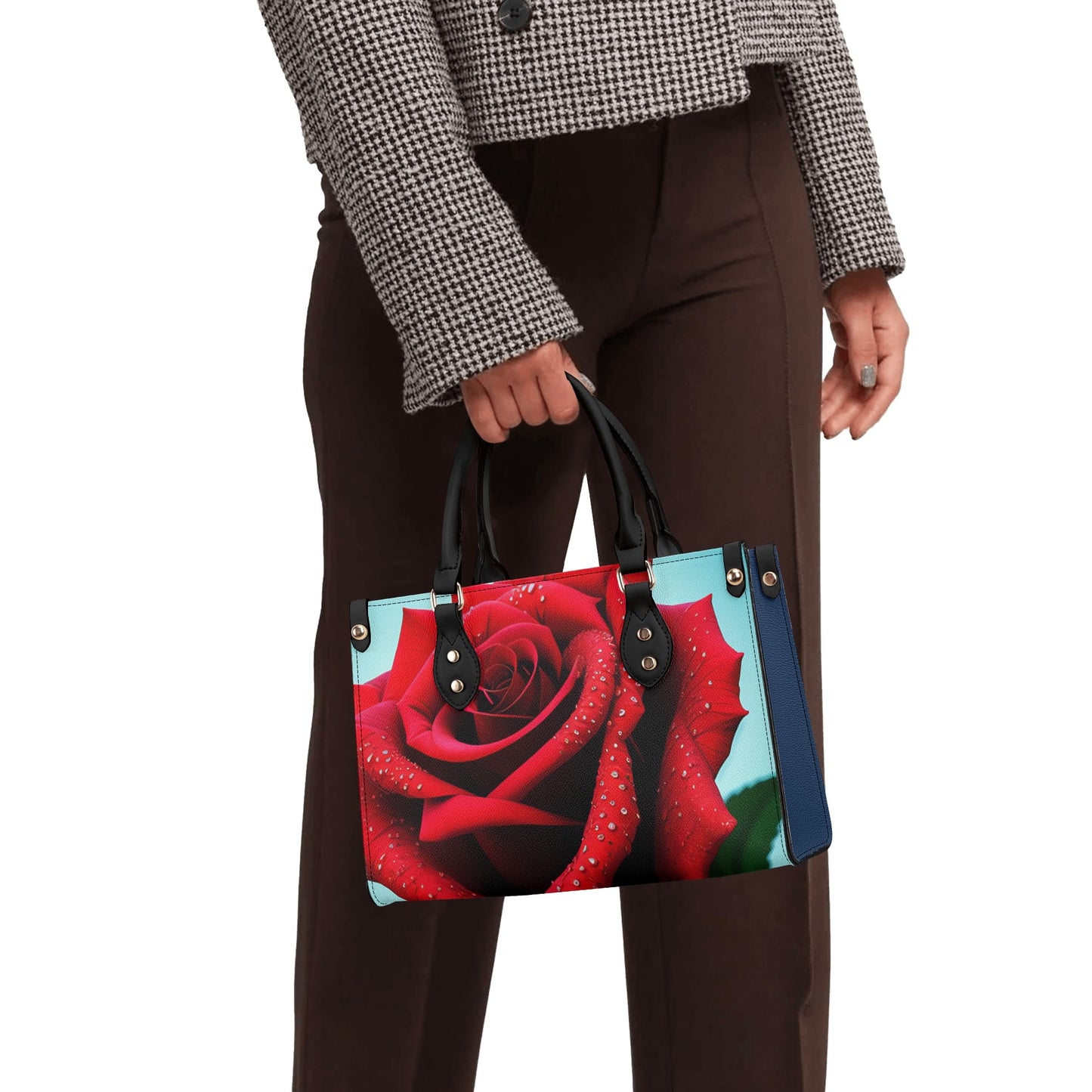 Red Roses Luxury Women PU Handbag