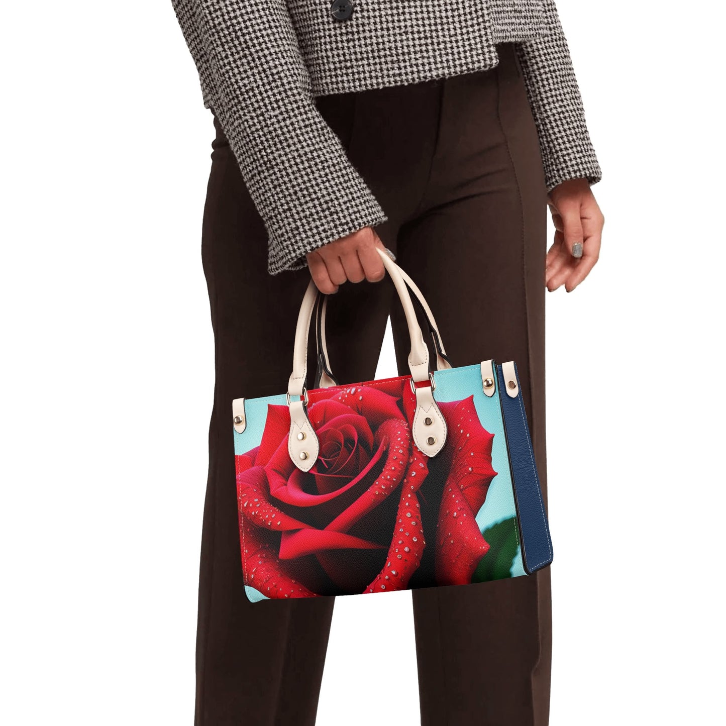 Red Roses Luxury Women PU Handbag