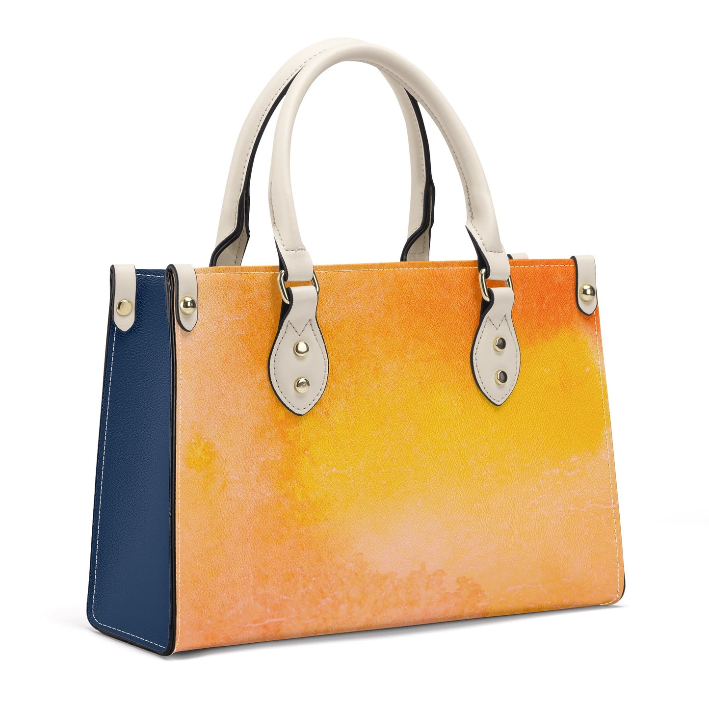 Orange Smooth Zipper Luxury Women PU Handbag