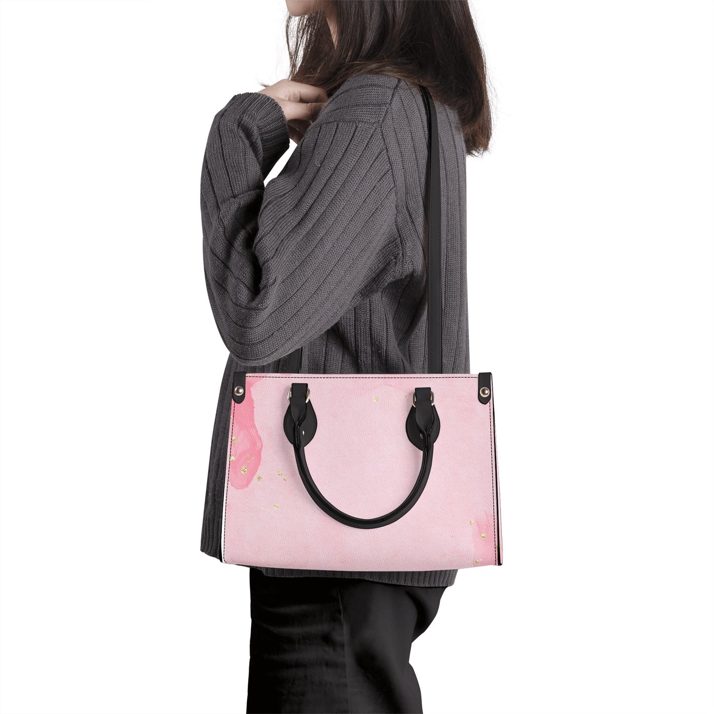 Pinky Sparkles Luxury Women PU Handbag