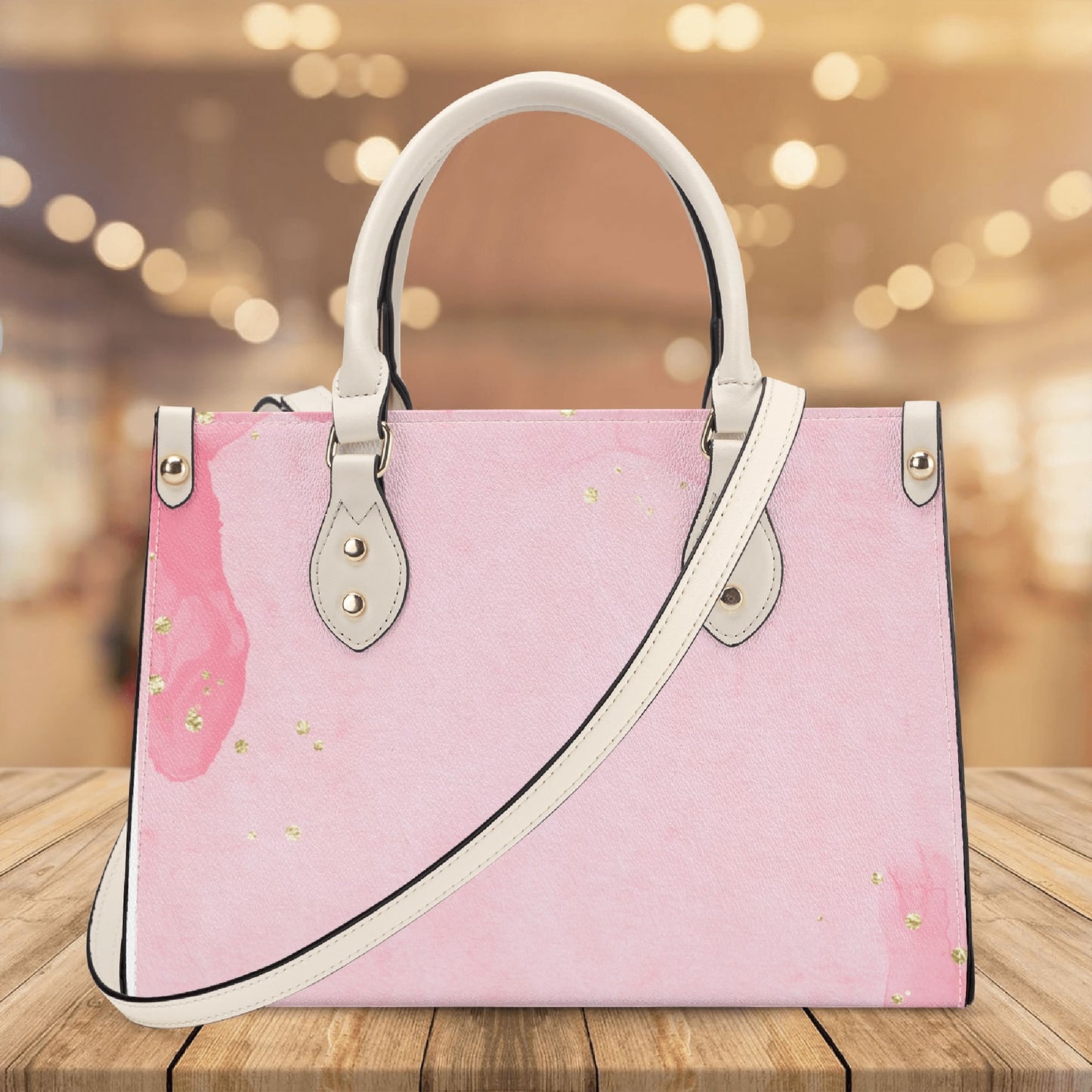 Pinky Sparkles Luxury Women PU Handbag