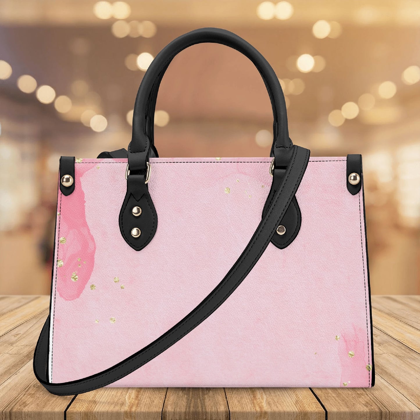 Pinky Sparkles Luxury Women PU Handbag