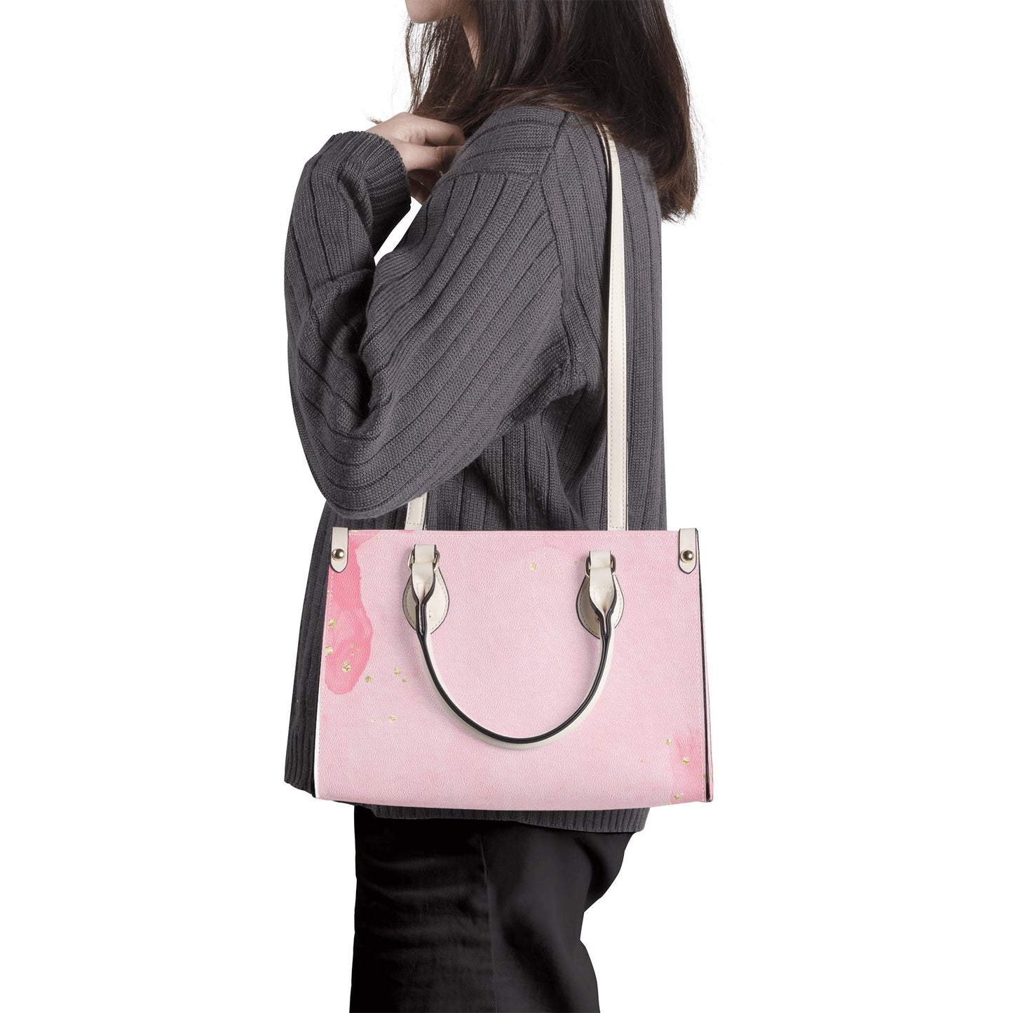 Pinky Sparkles Luxury Women PU Handbag