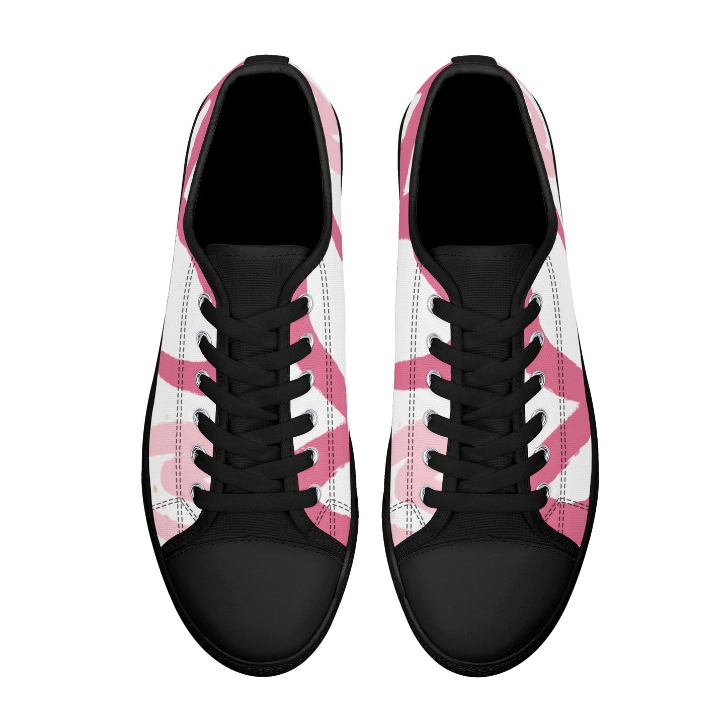 Womens Pinky Heart Canvas Shoes