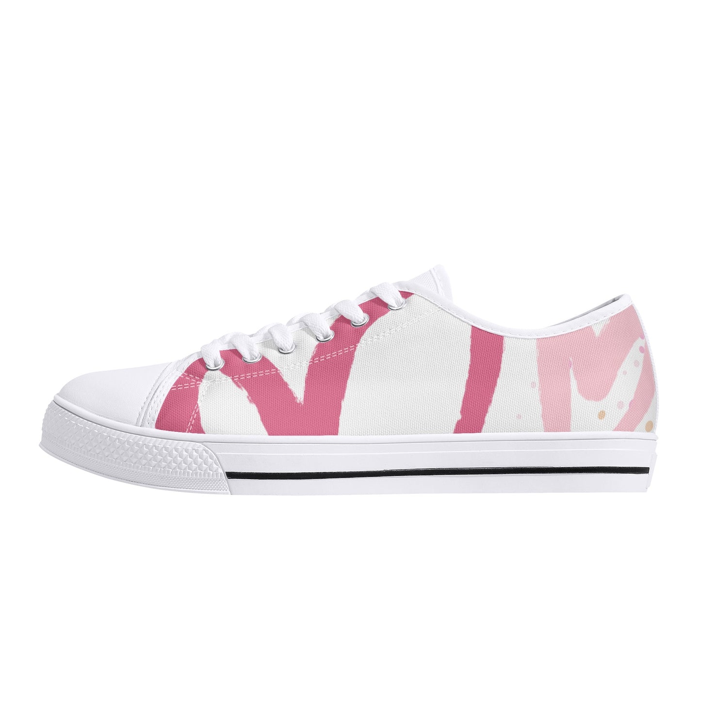 Womens Pinky Heart Canvas Shoes