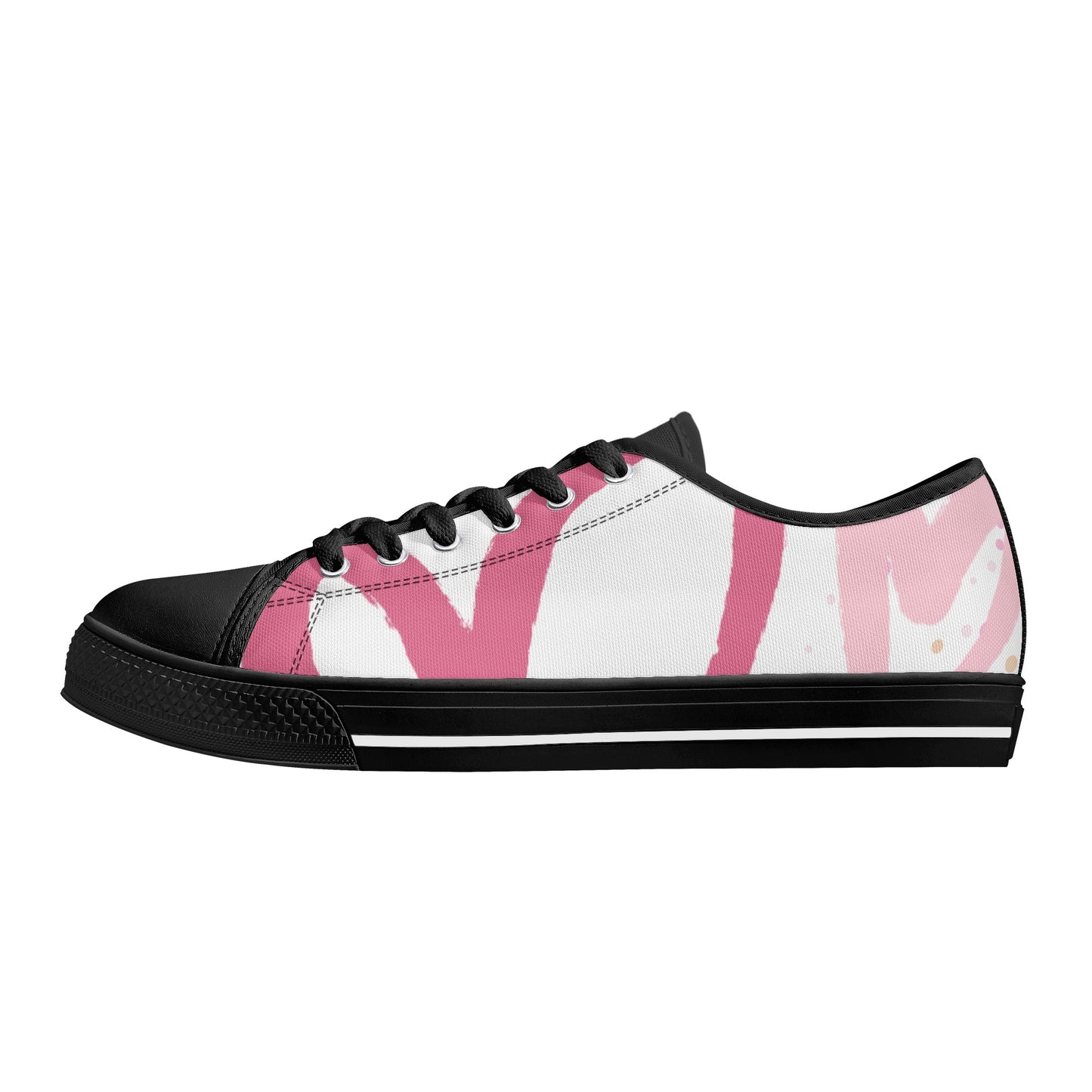 Womens Pinky Heart Canvas Shoes