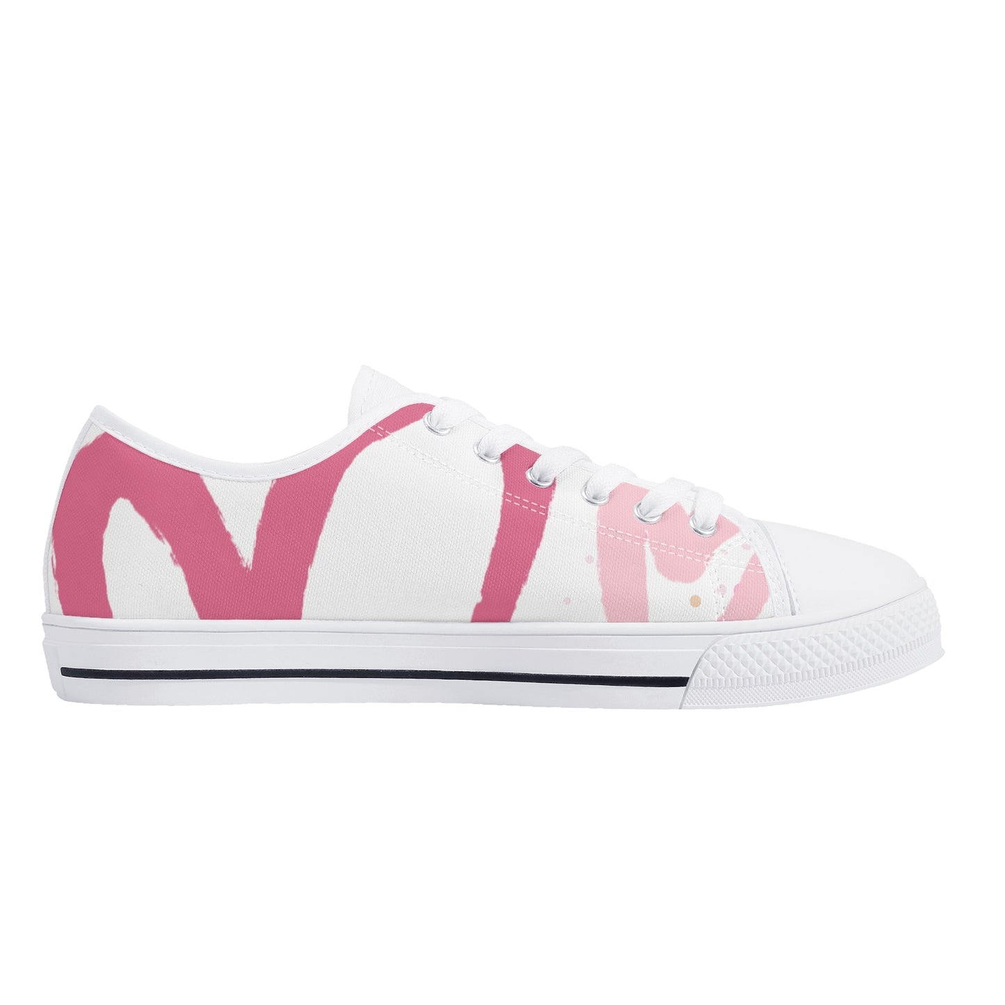 Womens Pinky Heart Canvas Shoes