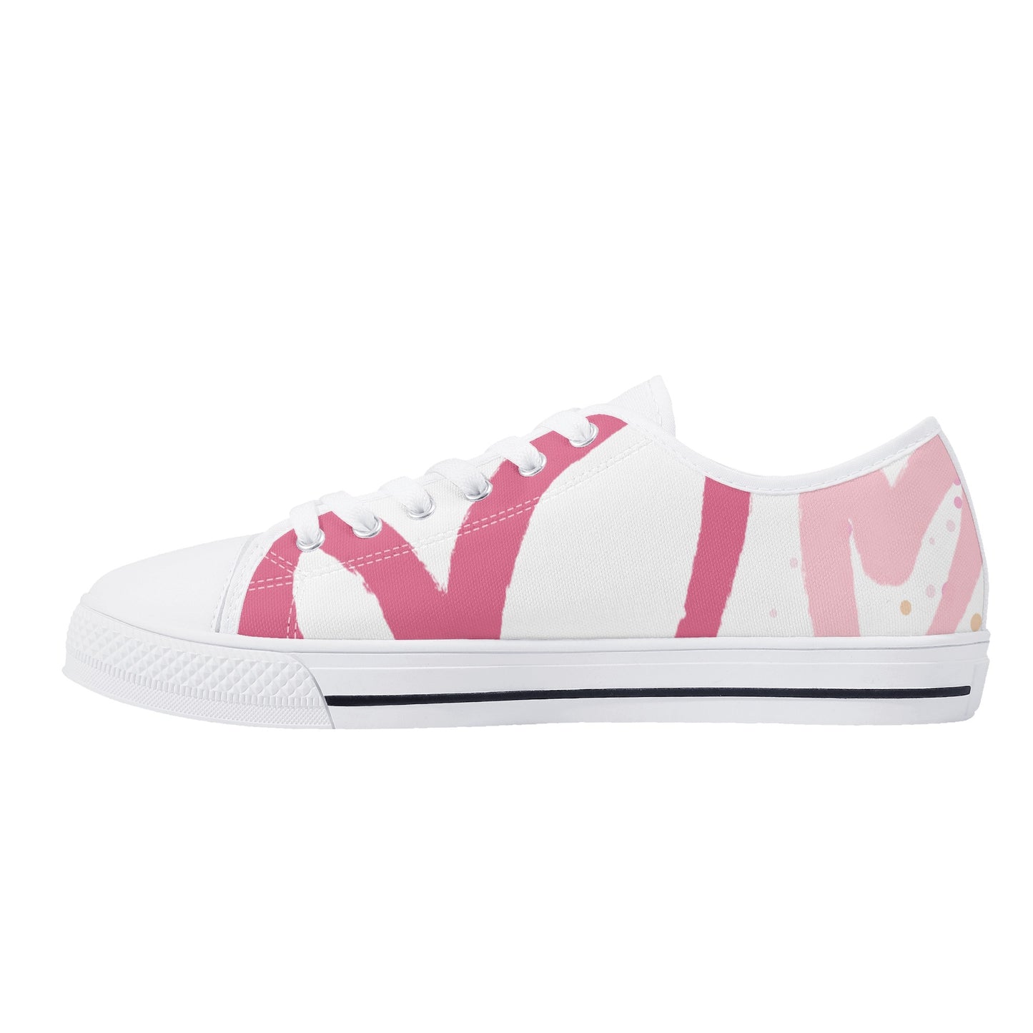 Womens Pinky Heart Canvas Shoes