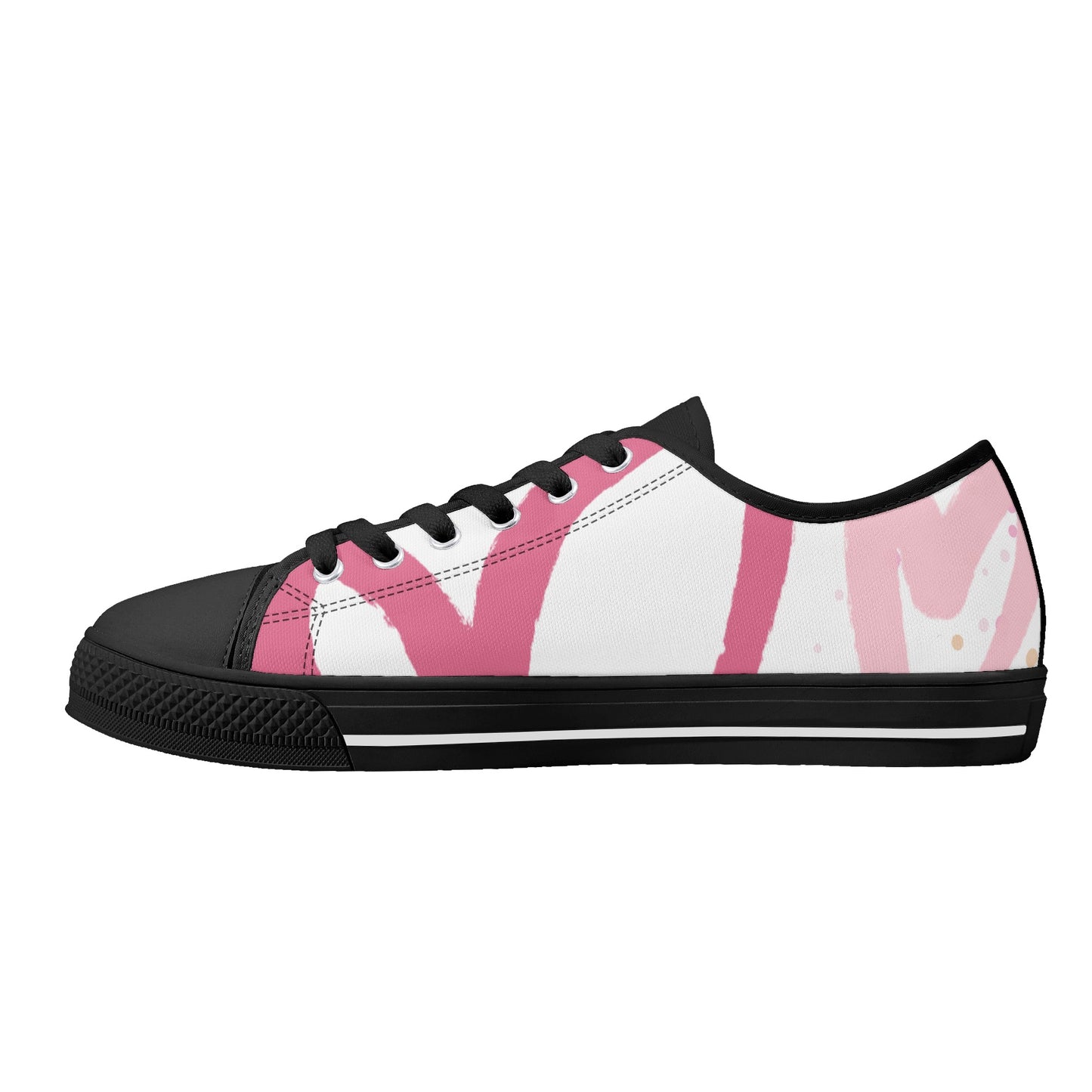 Womens Pinky Heart Canvas Shoes