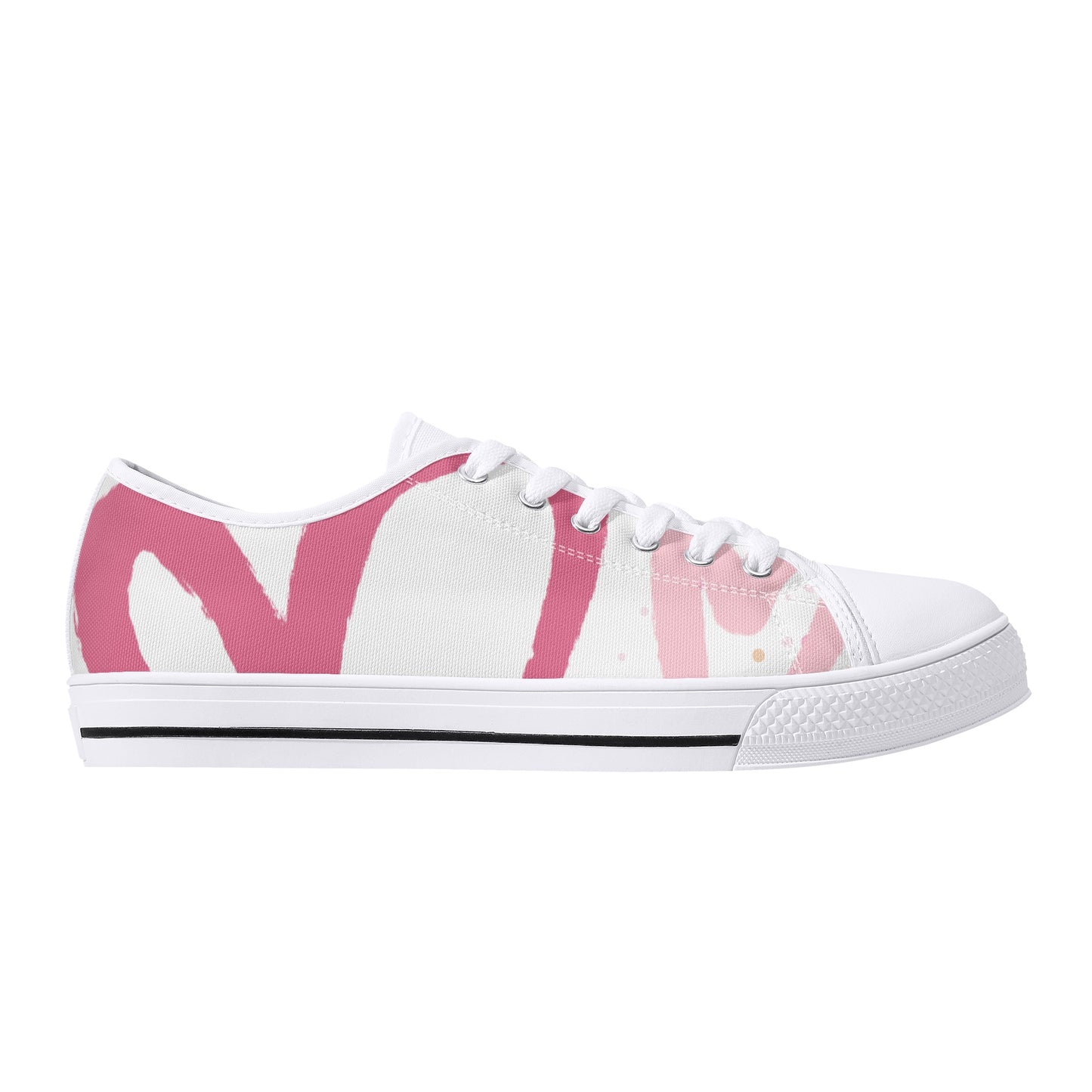 Womens Pinky Heart Canvas Shoes