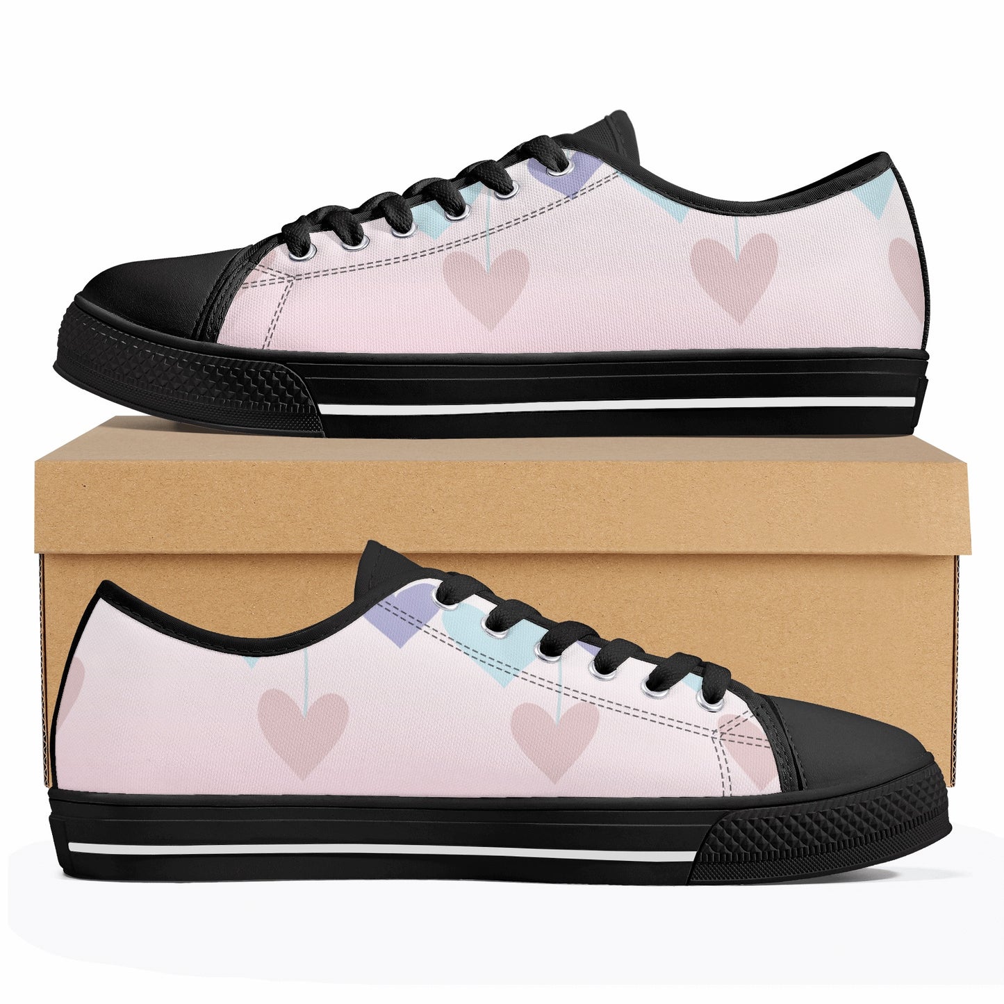 Pinky Heart Canvas Shoes