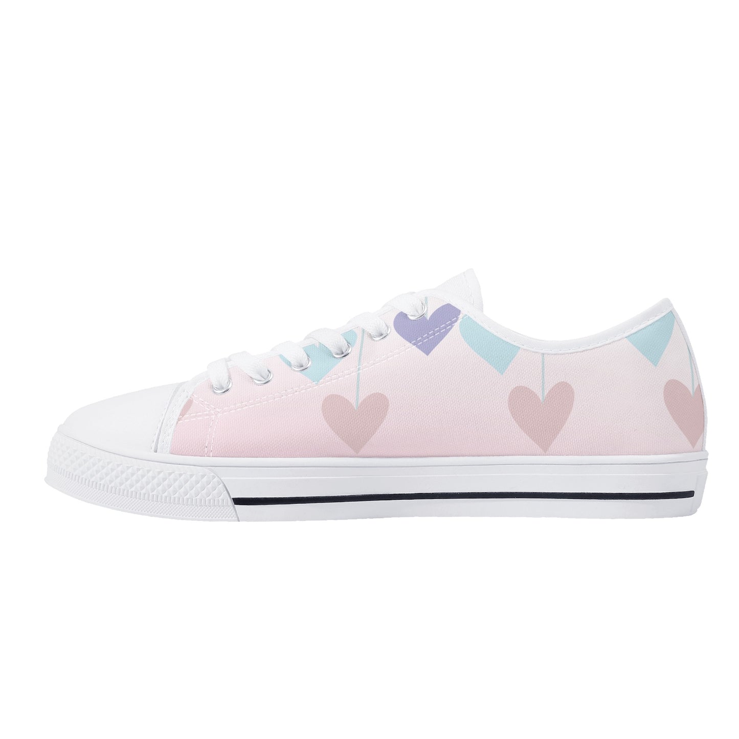 Pinky Heart Canvas Shoes