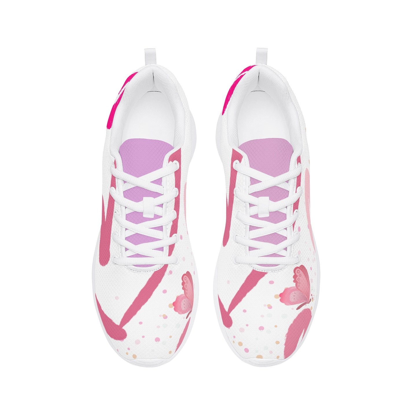 Butterfly Print Sneakers with White Laces