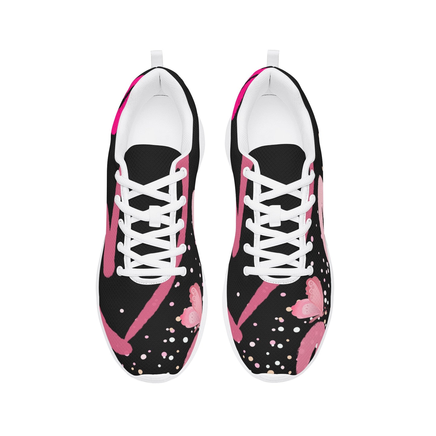 Butterfly Print Sneakers with White Laces