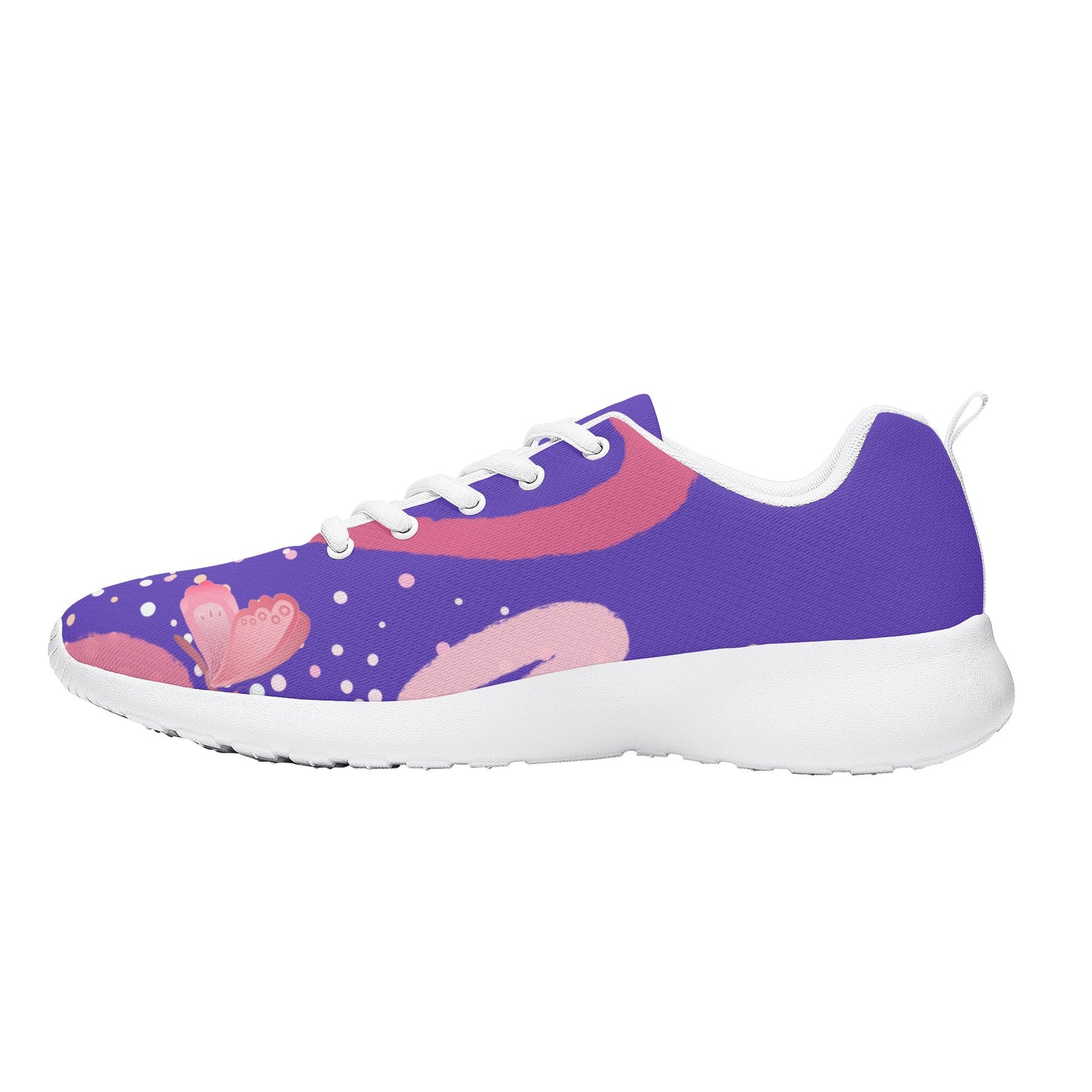 Butterfly Print Sneakers with White Laces