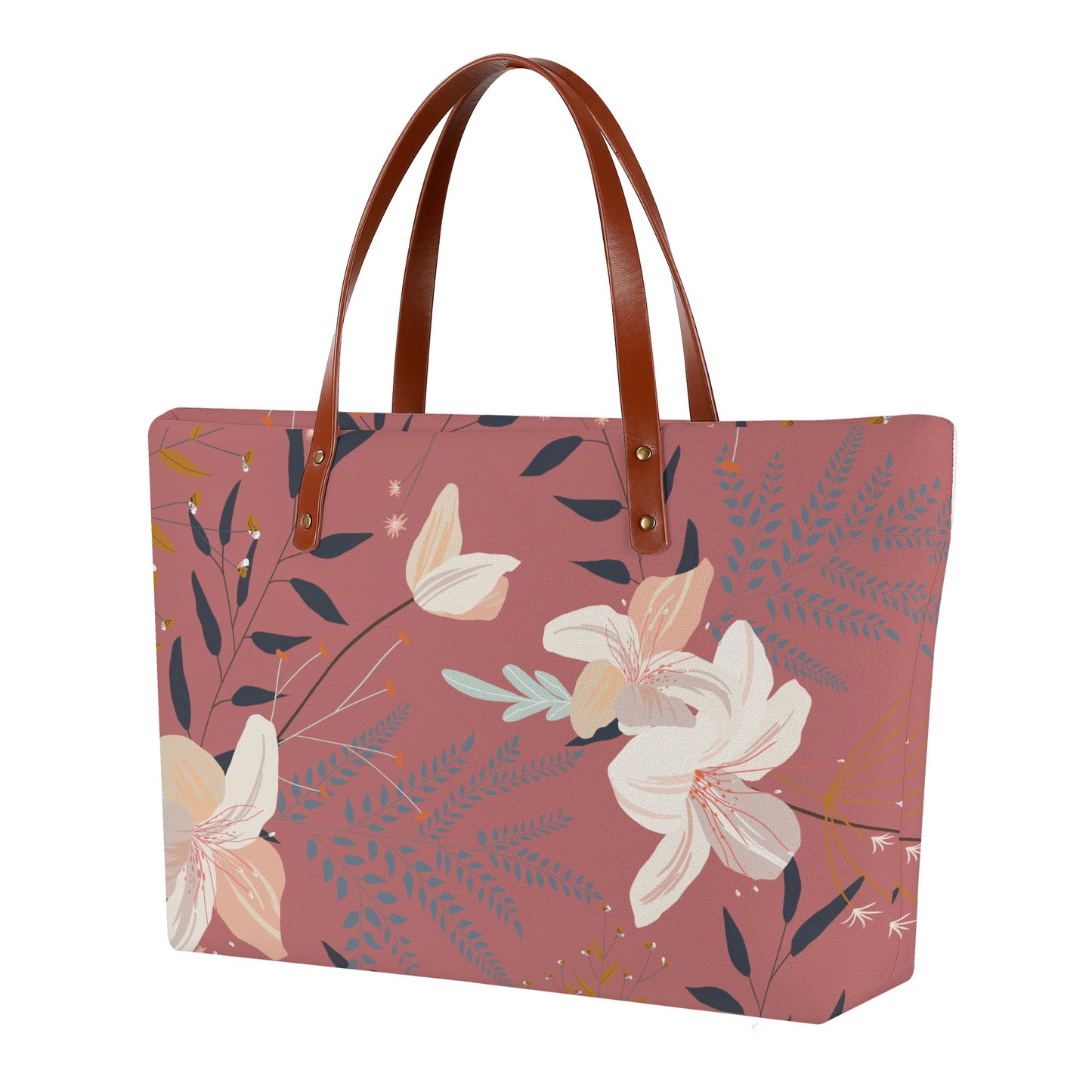 Blush Floral Print Tote Bag