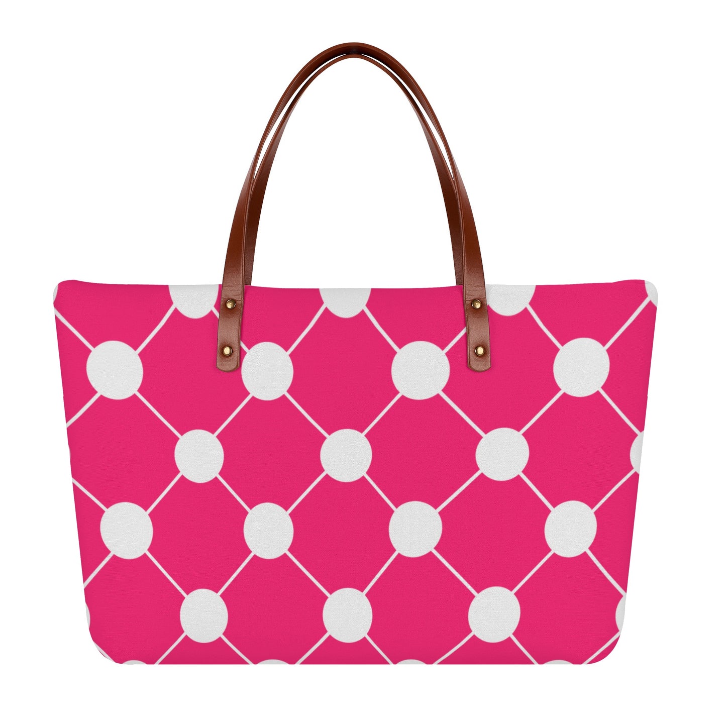 Bold Pink and White Geometric Tote Bag