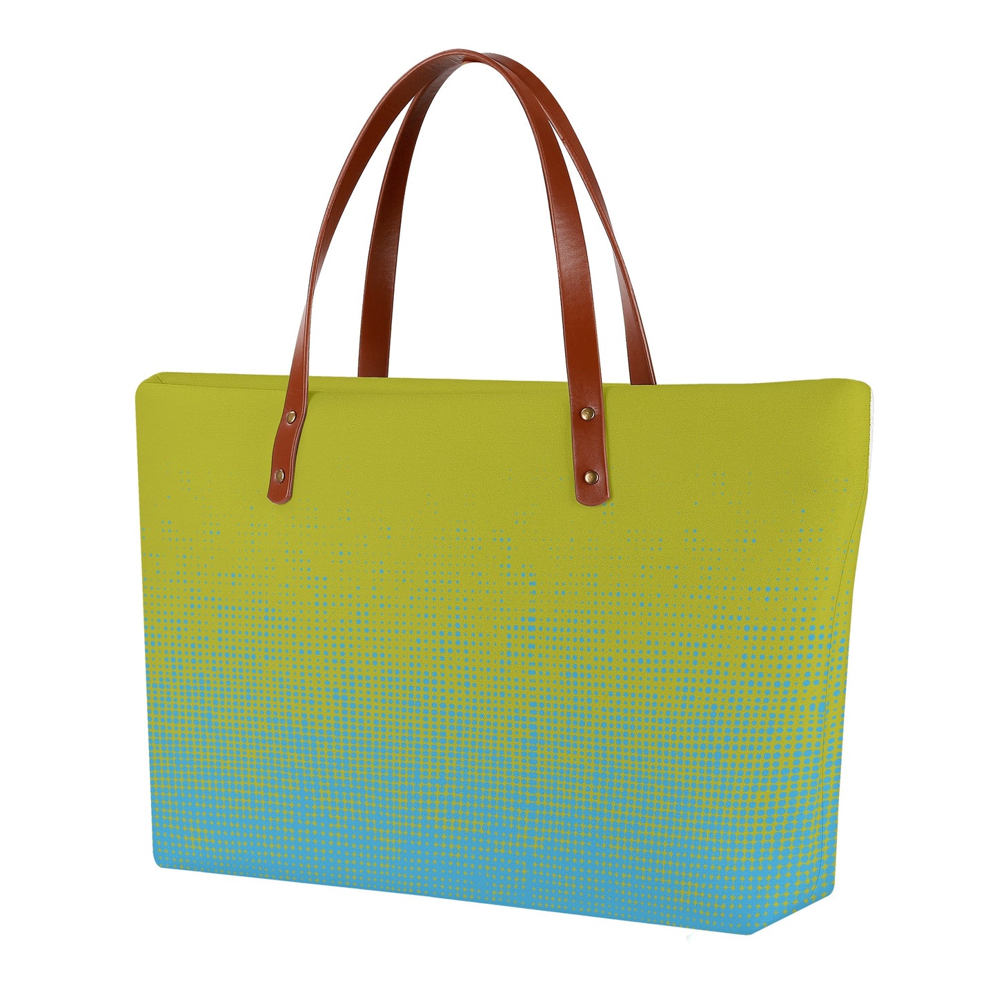 Pink and Blue Gradient Pixel Tote Bag