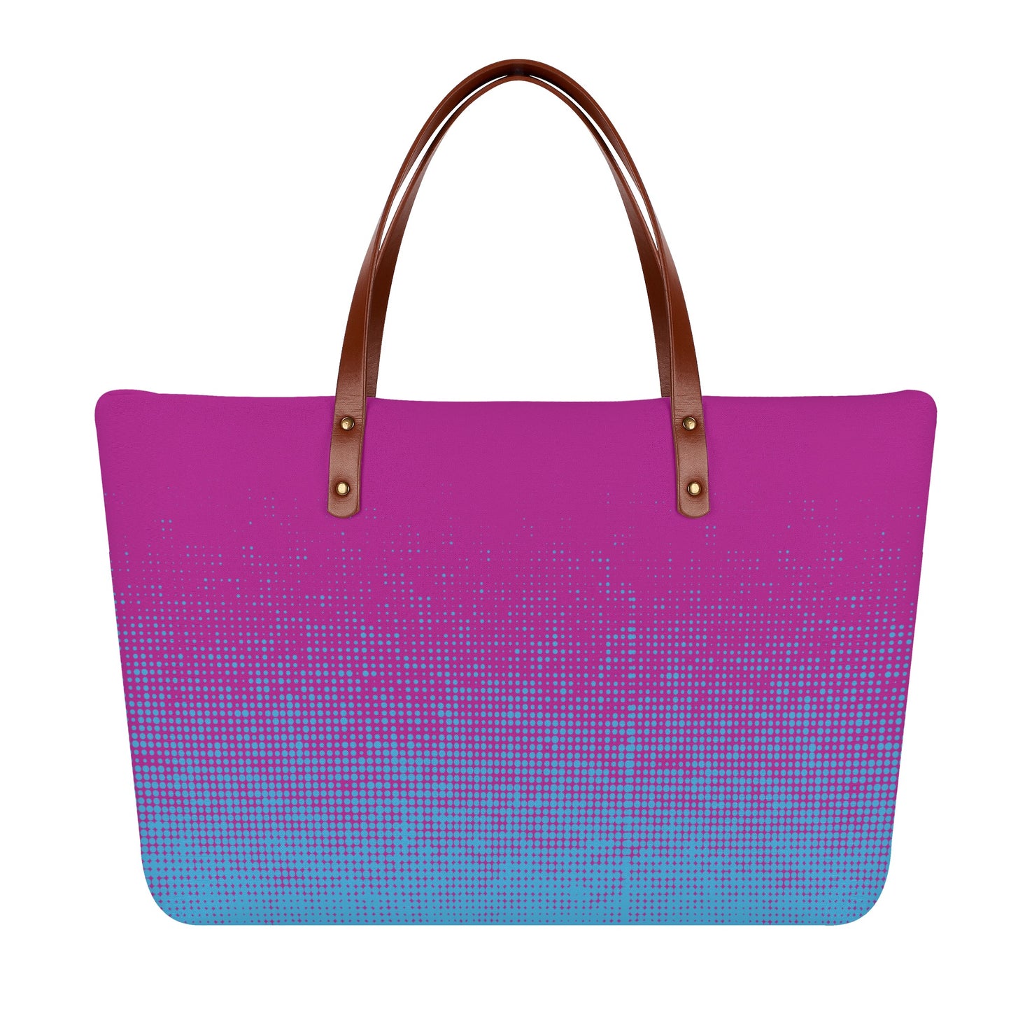 Pink and Blue Gradient Pixel Tote Bag