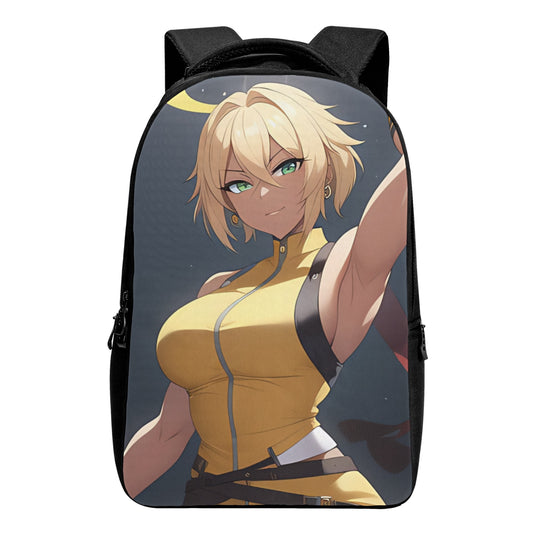 Blonde City Soldier in a Armor Laptop Backpack