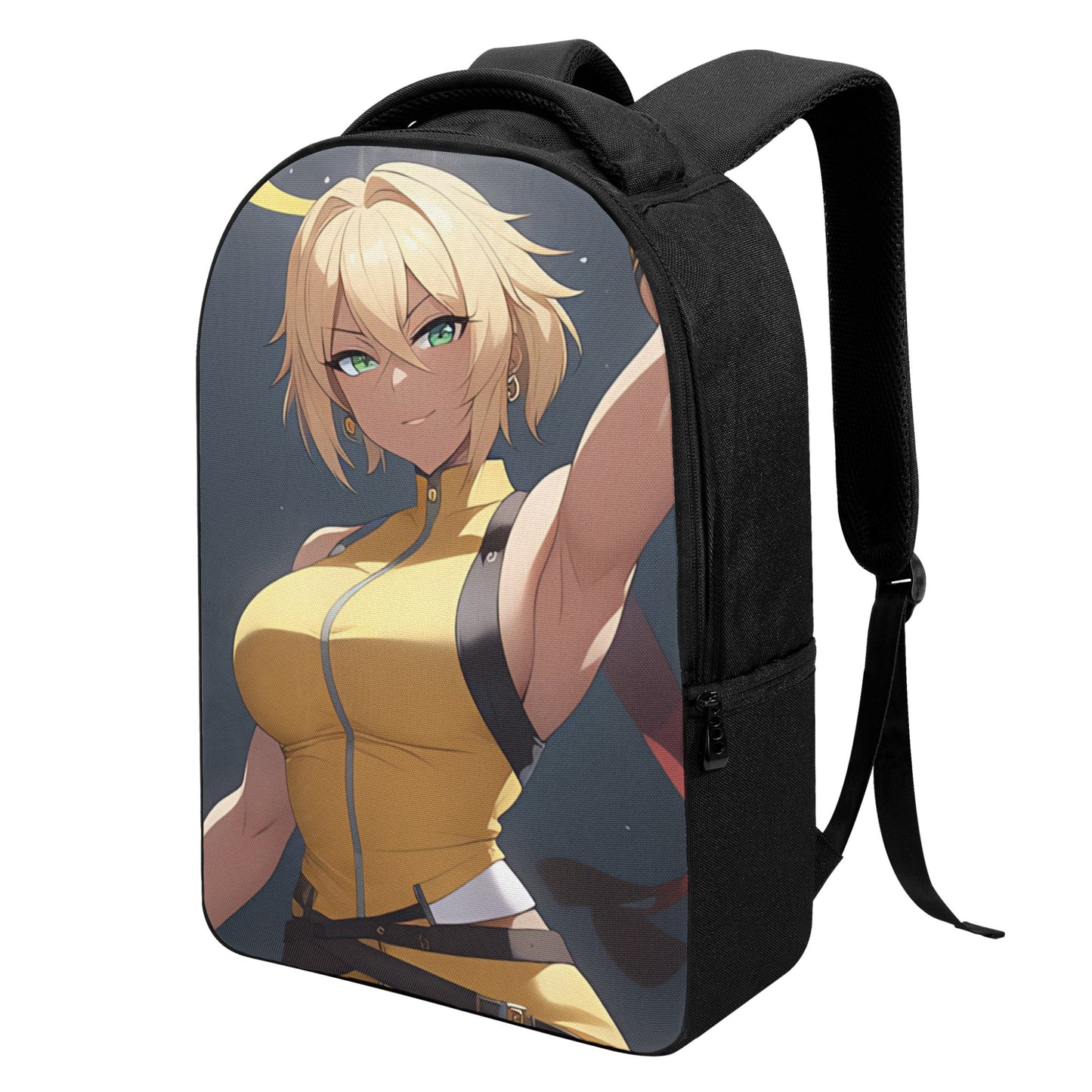 Blonde City Soldier in a Armor Laptop Backpack