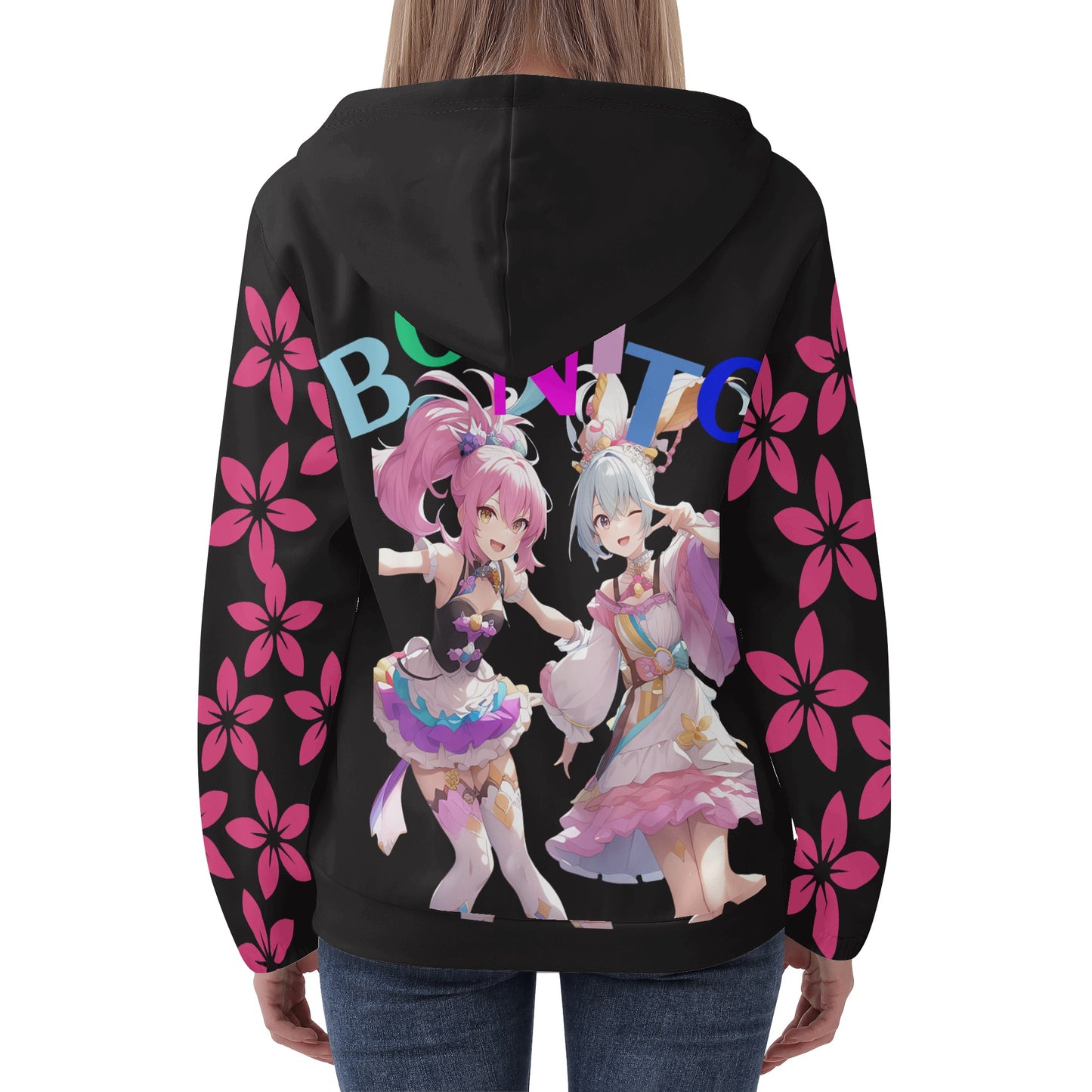 Bonito Anime Midnight Blossom Hoodie