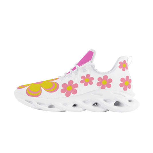 White Flower Womens Flex Control Sneakers