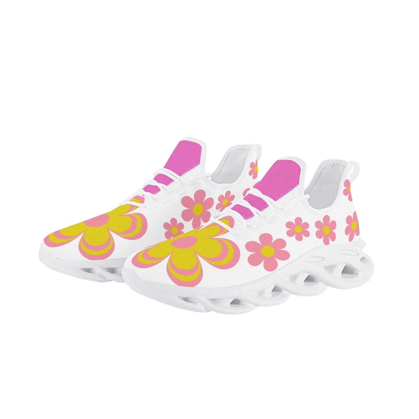 White Flower Womens Flex Control Sneakers