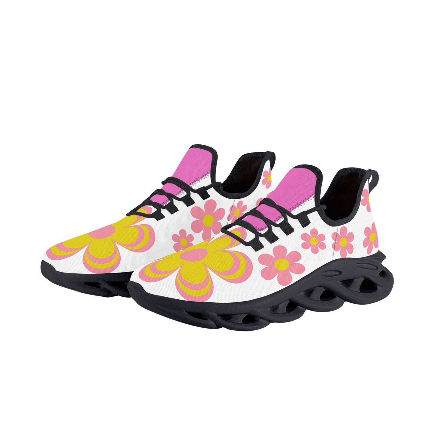 White Flower Womens Flex Control Sneakers