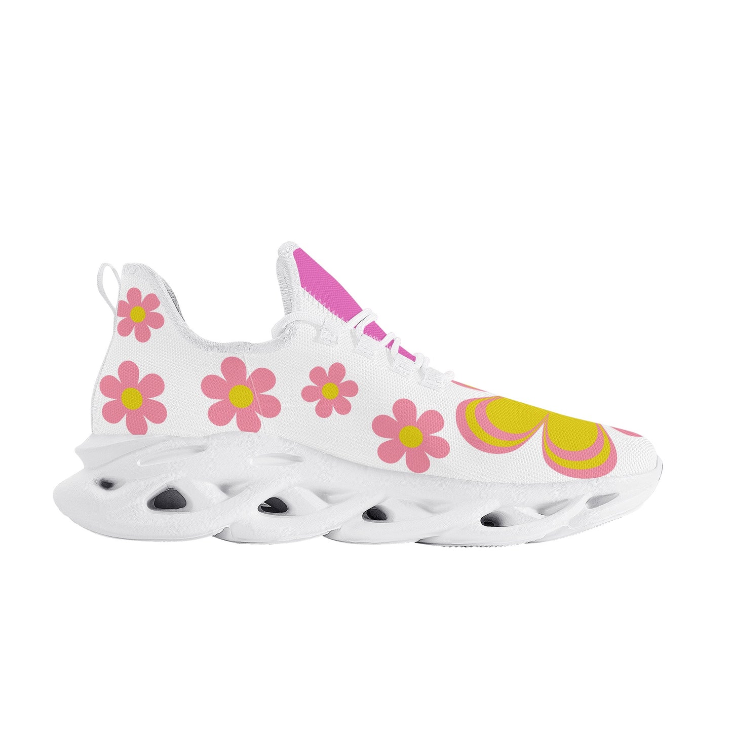 White Flower Womens Flex Control Sneakers