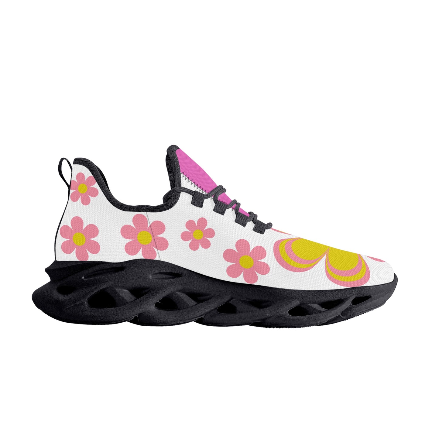 White Flower Womens Flex Control Sneakers