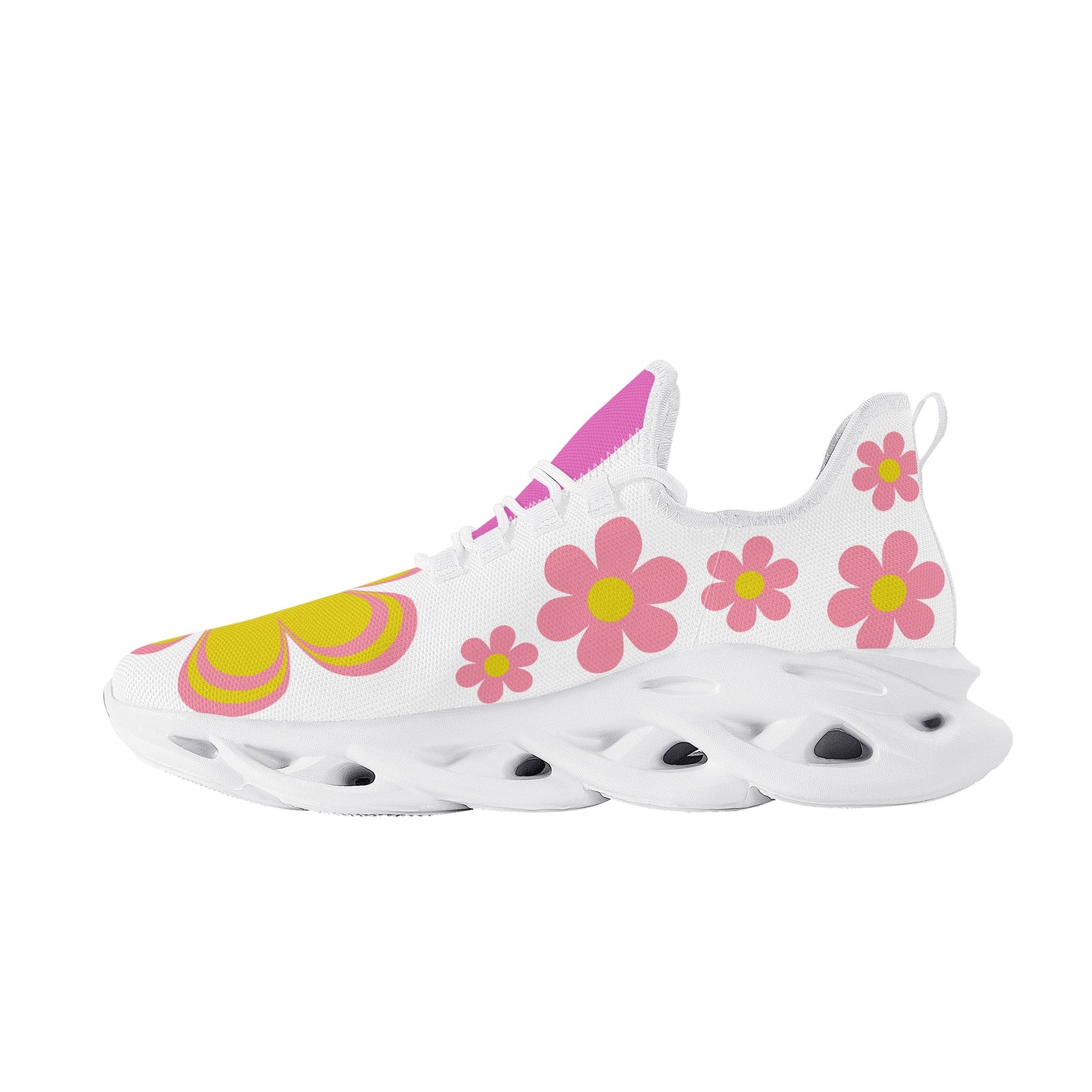 White Flower Womens Flex Control Sneakers