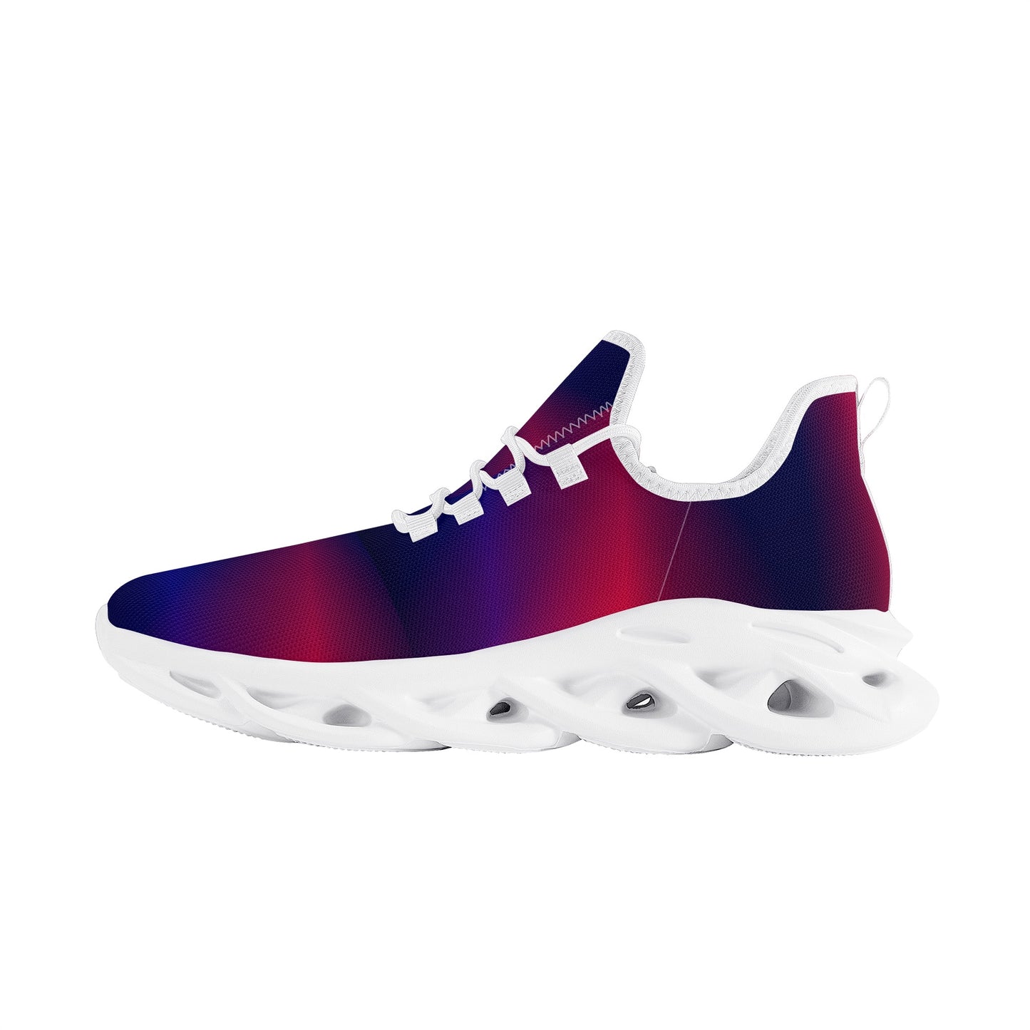 Gradient Red-Blue Sneakers with Black Sole