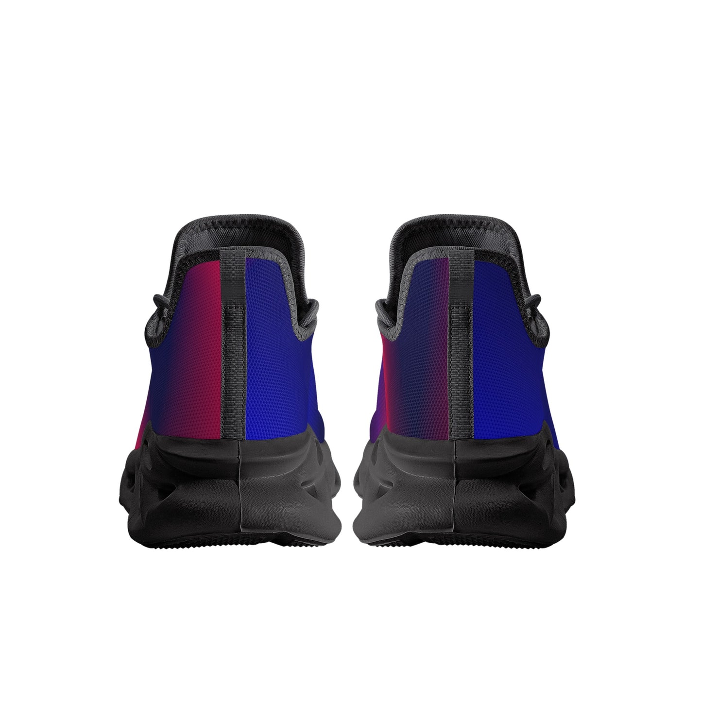 Gradient Red-Blue Sneakers with Black Sole