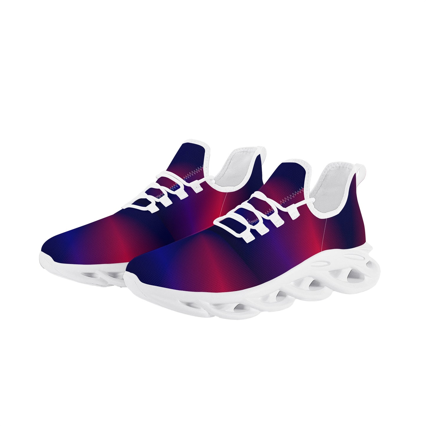 Gradient Red-Blue Sneakers with Black Sole