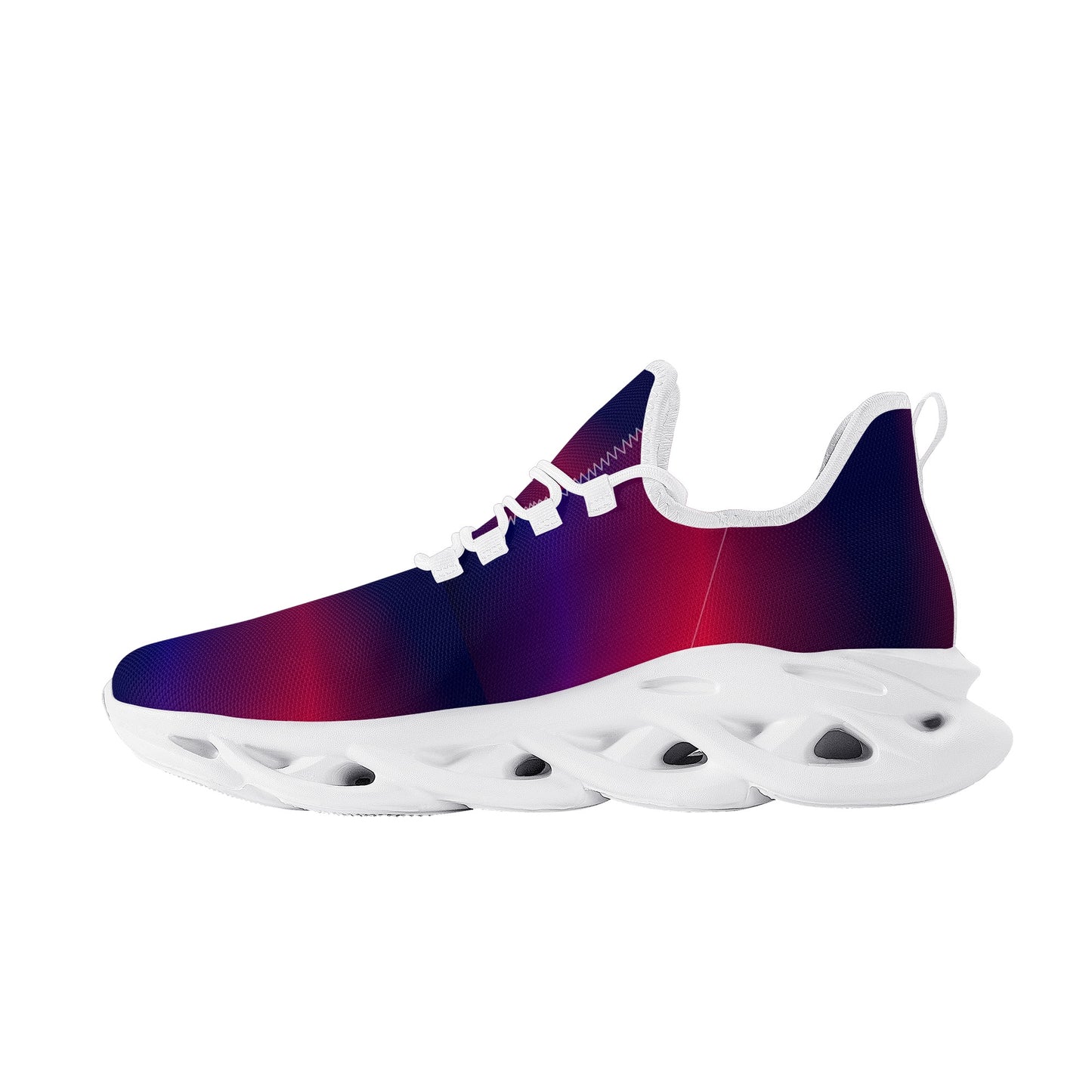 Gradient Red-Blue Sneakers with Black Sole