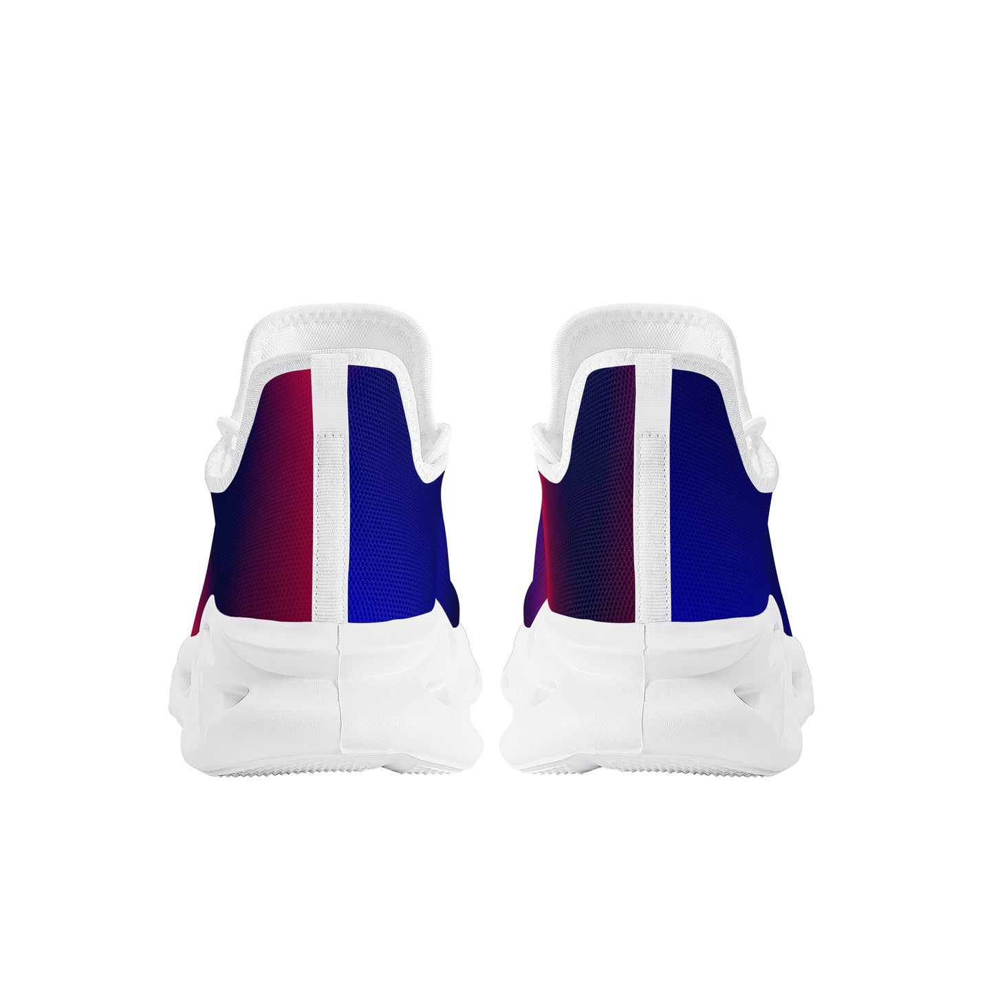 Gradient Red-Blue Sneakers with Black Sole