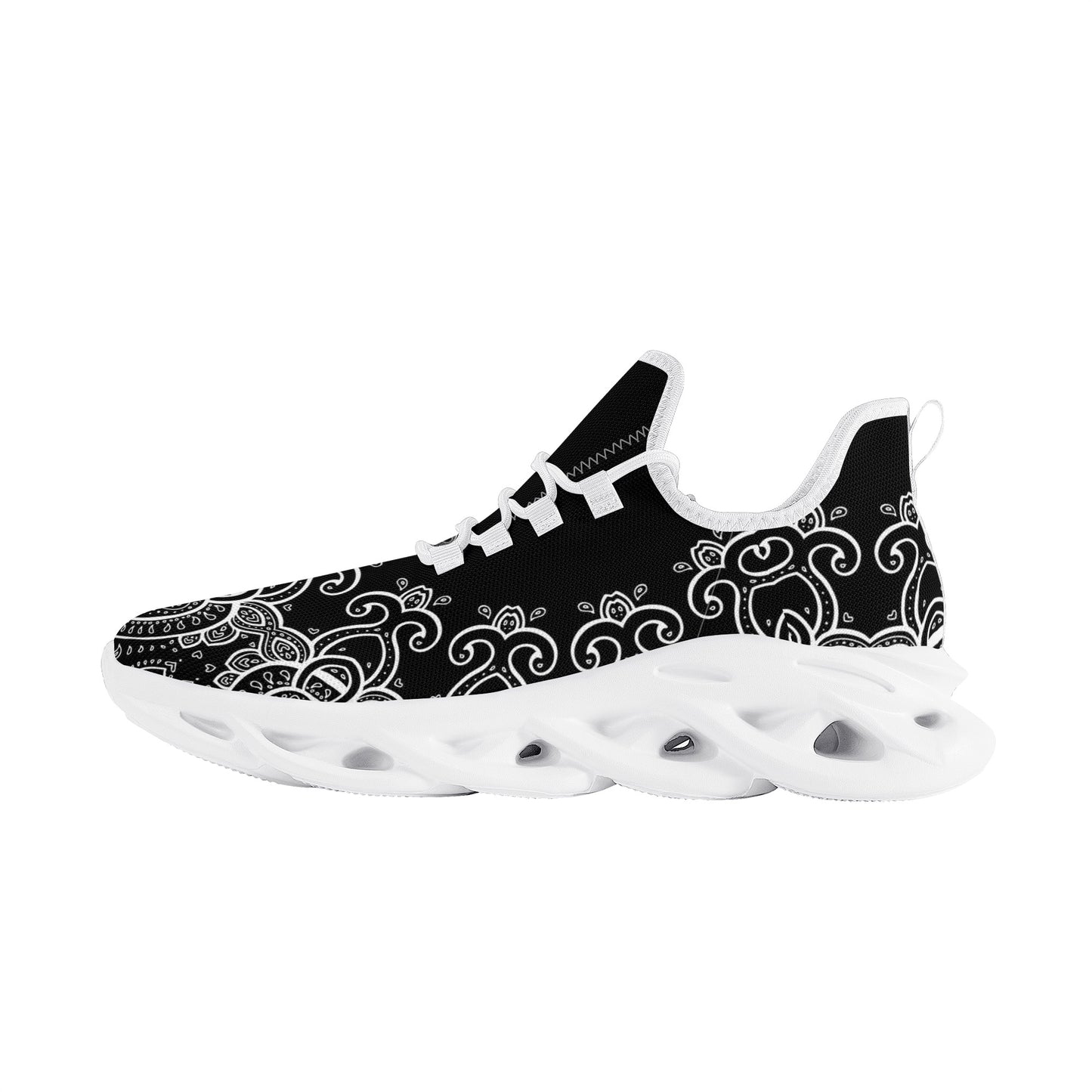 Black Sneakers with White Swirls