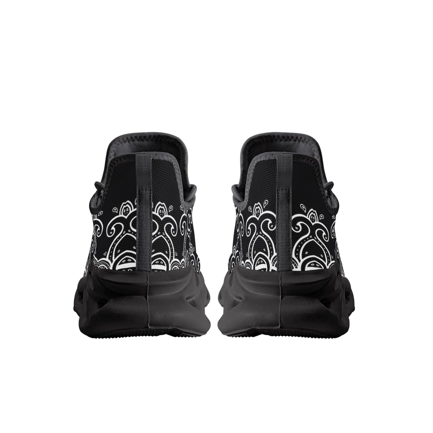 Black Sneakers with White Swirls