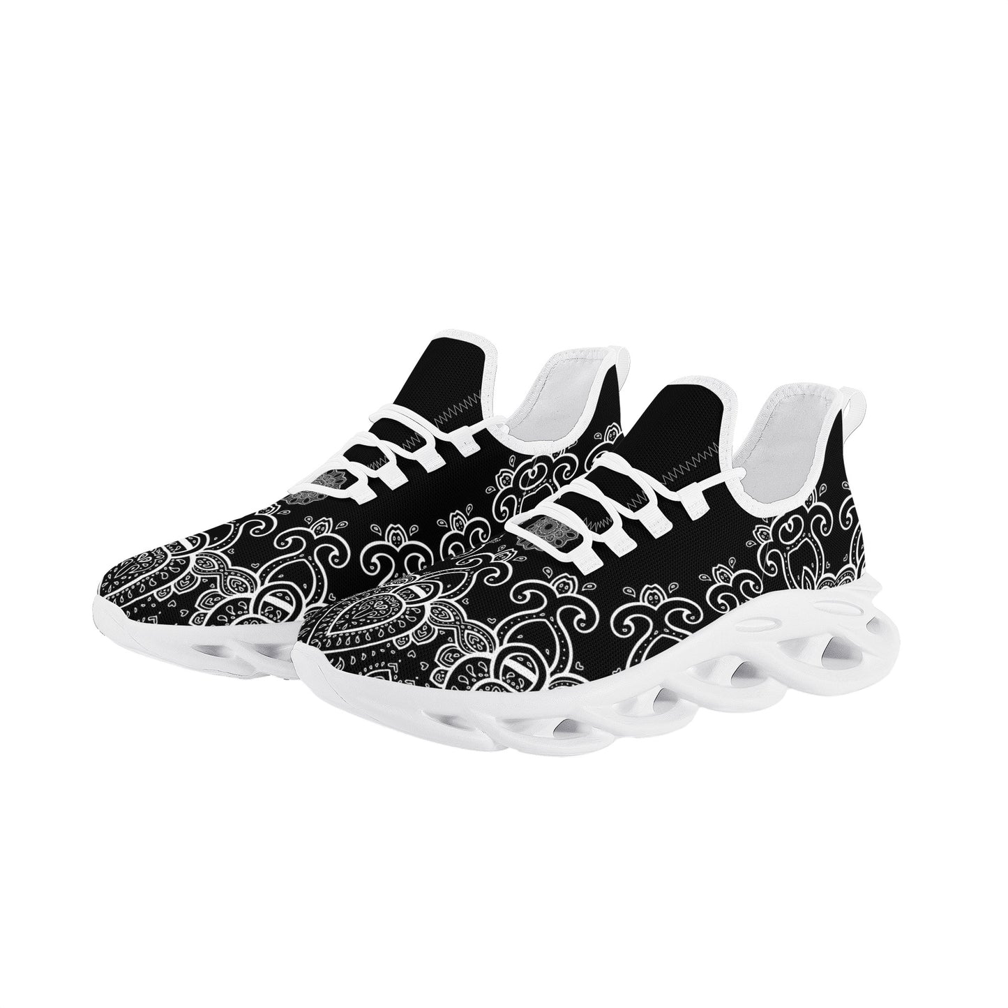 Black Sneakers with White Swirls