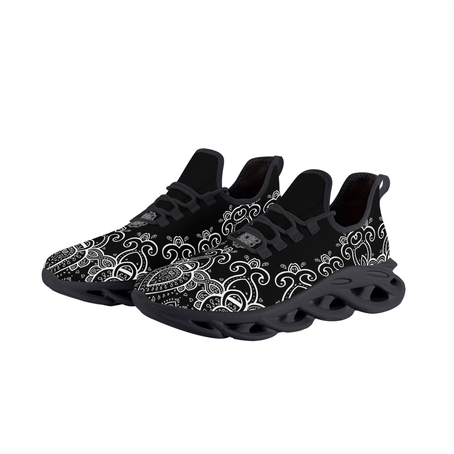 Black Sneakers with White Swirls