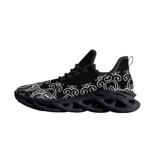 Black Sneakers with White Swirls